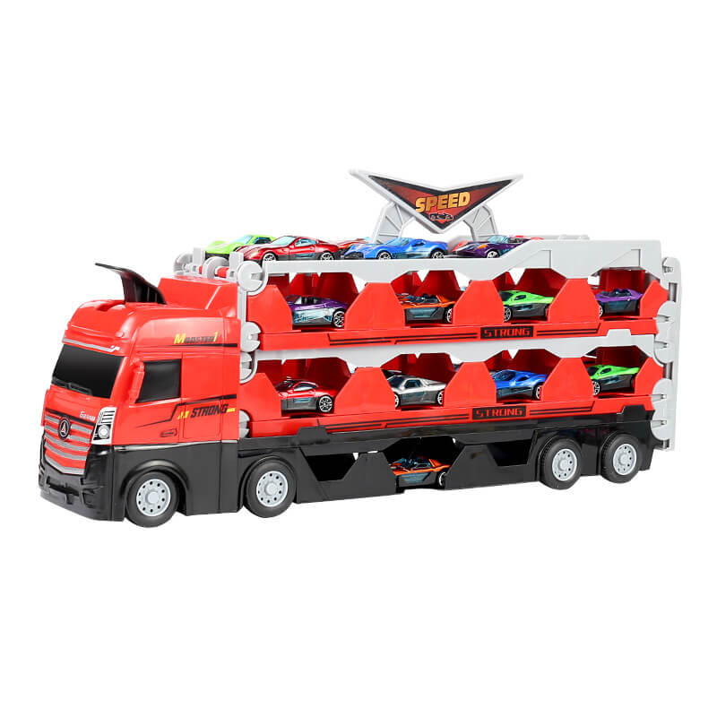 TurboTruck | Racerbane med affyringsfunktion - Multifunktionel legetøjslastbil