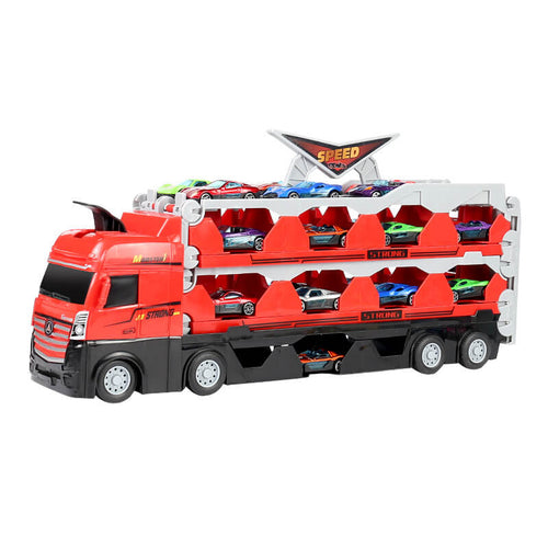 TurboTruck | Racerbane med affyringsfunktion - Multifunktionel legetøjslastbil