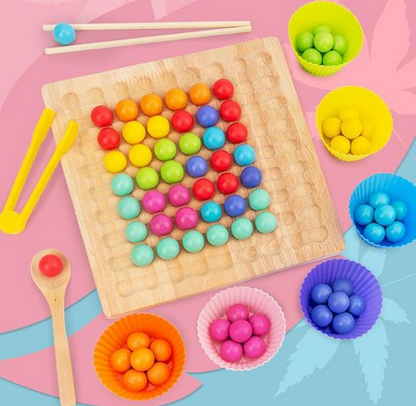 BeadBlox | Montessori Perlebræt - Farve, Tæl & Vind Spil for Kreative Børn