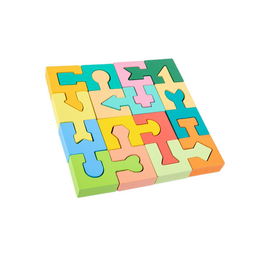 PuzzlePlay | Genkendelse af farver og former - Montessori-træpuslespil