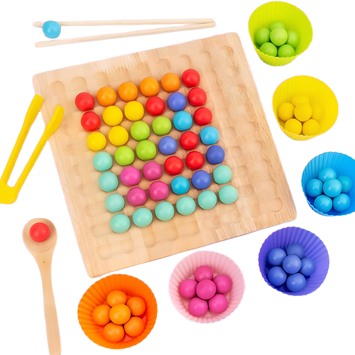 BeadBlox | Montessori Perlebræt - Farve, Tæl & Vind Spil for Kreative Børn