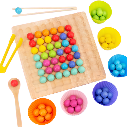 BeadBlox | Montessori Perlebræt - Farve, Tæl & Vind Spil for Kreative Børn