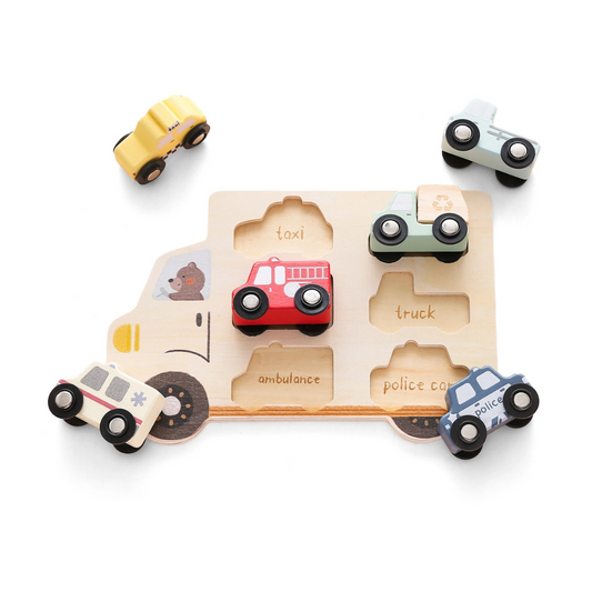 PuzzleCars | Udforsk og lær med puslespilsbrikker - Træpuslespil