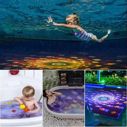 AquaGlow | Farverigt vandspil - Fiskelysprojektion
